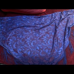 Ladies Women's Floral Lace Scarf Shawl with Tassels NEW